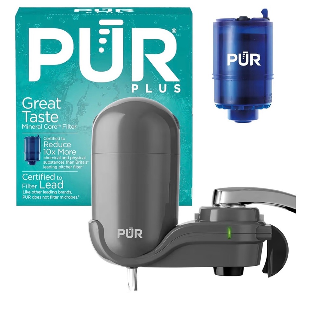 NEW PUR Plus Faucet Water Filter Gray NO FILTER JUST FILTRATION SYSTEM DEVICE